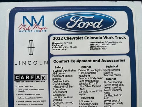 Used 2022 Chevrolet Colorado W/T w/ WT Convenience Package AWD/4WD image 33