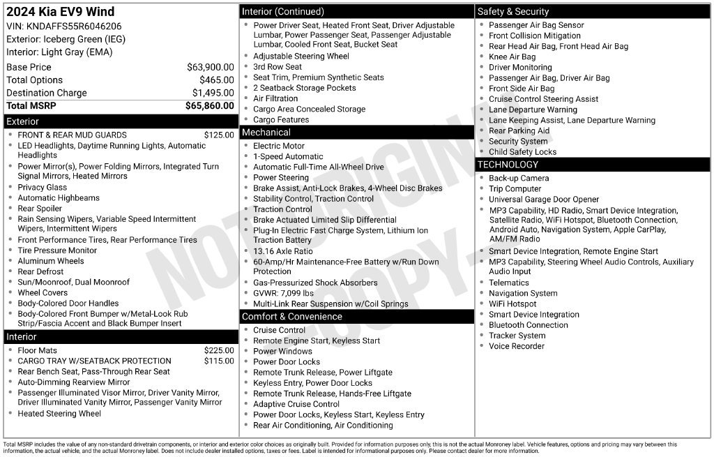 Certified 2024 Kia EV9 Wind AWD/4WD image 13
