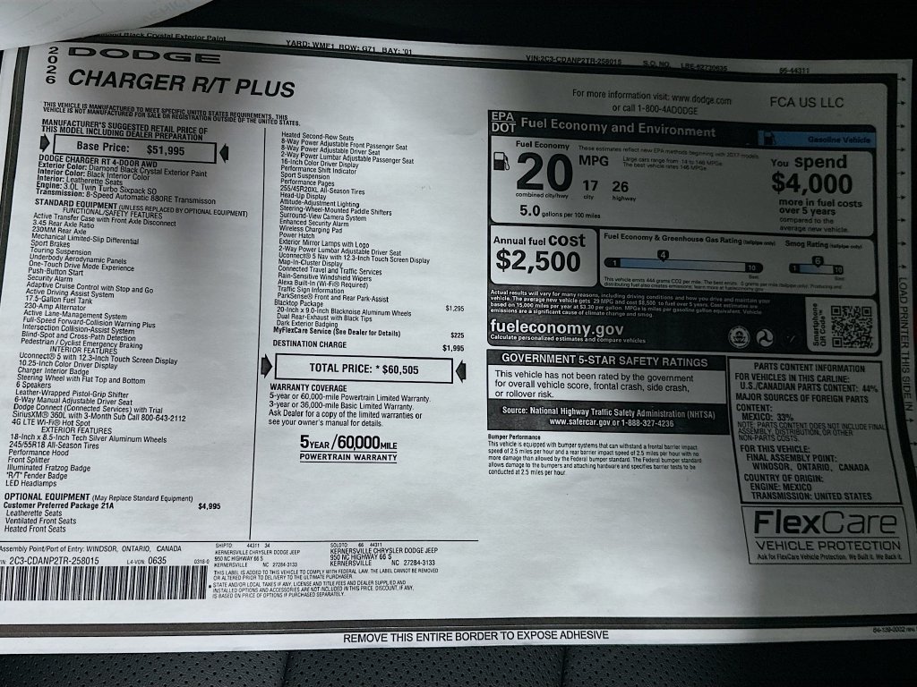 New 2026 Dodge Charger R/T AWD/4WD image 21