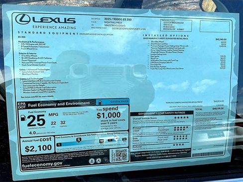 New 2025 Lexus ES 350 w/ Premium Package image 14