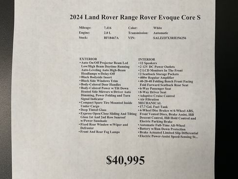 Used 2024 Land Rover Range Rover Evoque S image 36