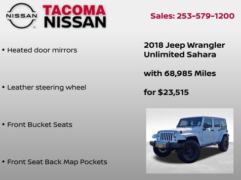 Used 2018 Jeep Wrangler Unlimited Sahara AWD/4WD image 18