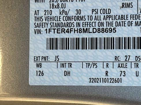 Used 2021 Ford Ranger Lariat w/ Equipment Group 501A High image 31