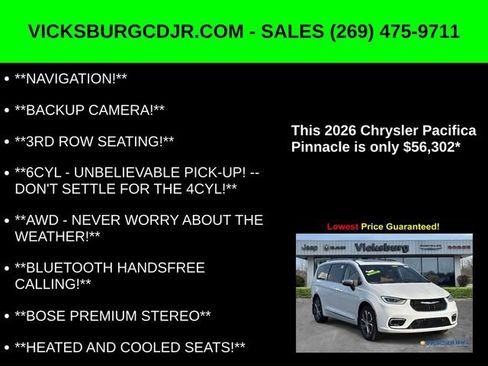 New 2026 Chrysler Pacifica Pinnacle w/ Trailer Tow Group image 5
