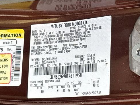 Used 2015 Lincoln MKZ w/ Equipment Group 101A Select image 36