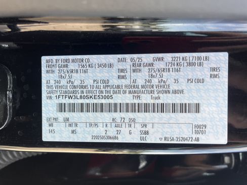Used 2025 Ford F150 XLT w/ Equipment Group 301A Standard AWD/4WD image 9