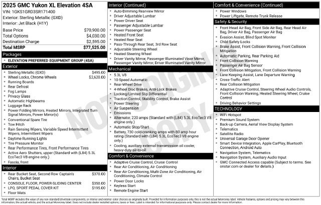 Certified 2025 GMC Yukon XL Elevation RWD image 7