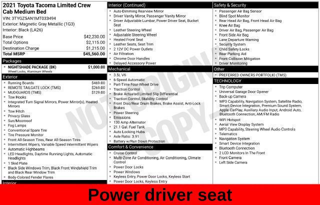 Used 2021 Toyota Tacoma Limited w/ Nightshade Package AWD/4WD image 26
