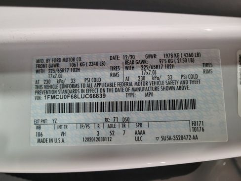 Used 2020 Ford Escape S FWD image 33