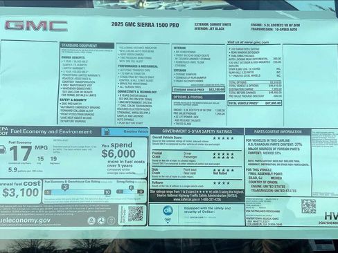 New 2025 GMC Sierra 1500 Pro w/ Pro Value Package image 16