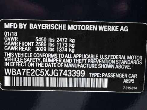 Used 2018 BMW 740i w/ Executive Package RWD image 8