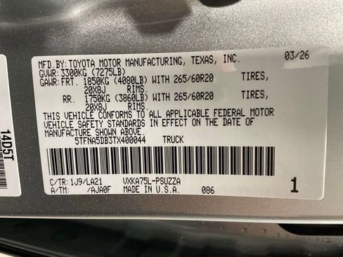 New 2026 Toyota Tundra Platinum AWD/4WD image 24