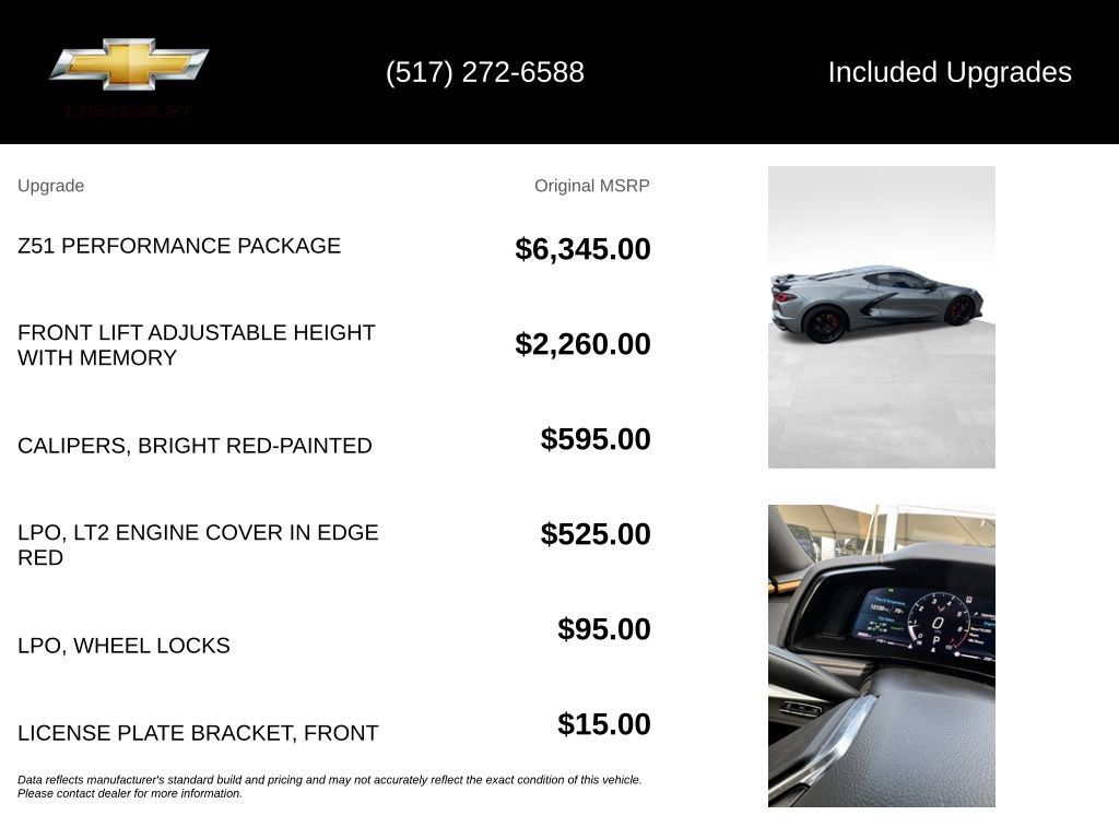 Used 2022 Chevrolet Corvette Stingray Preferred Cpe w/ Z51 Performance Package RWD image 5