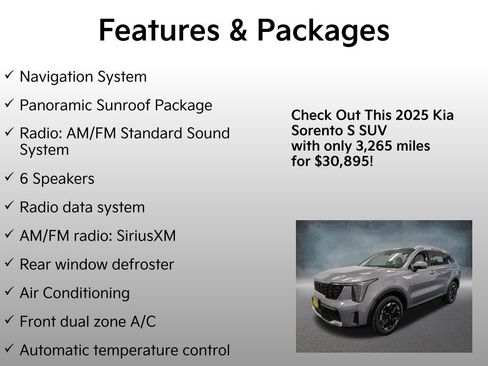 Used 2025 Kia Sorento S w/ Panoramic Sunroof Package AWD/4WD image 4