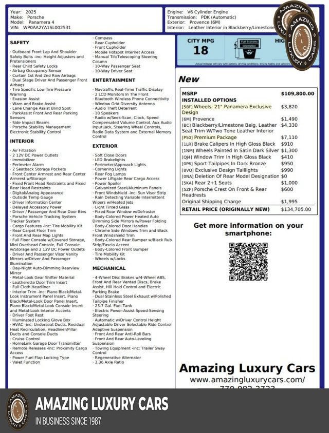 Used 2025 Porsche Panamera 4 w/ Premium Package AWD/4WD image 1