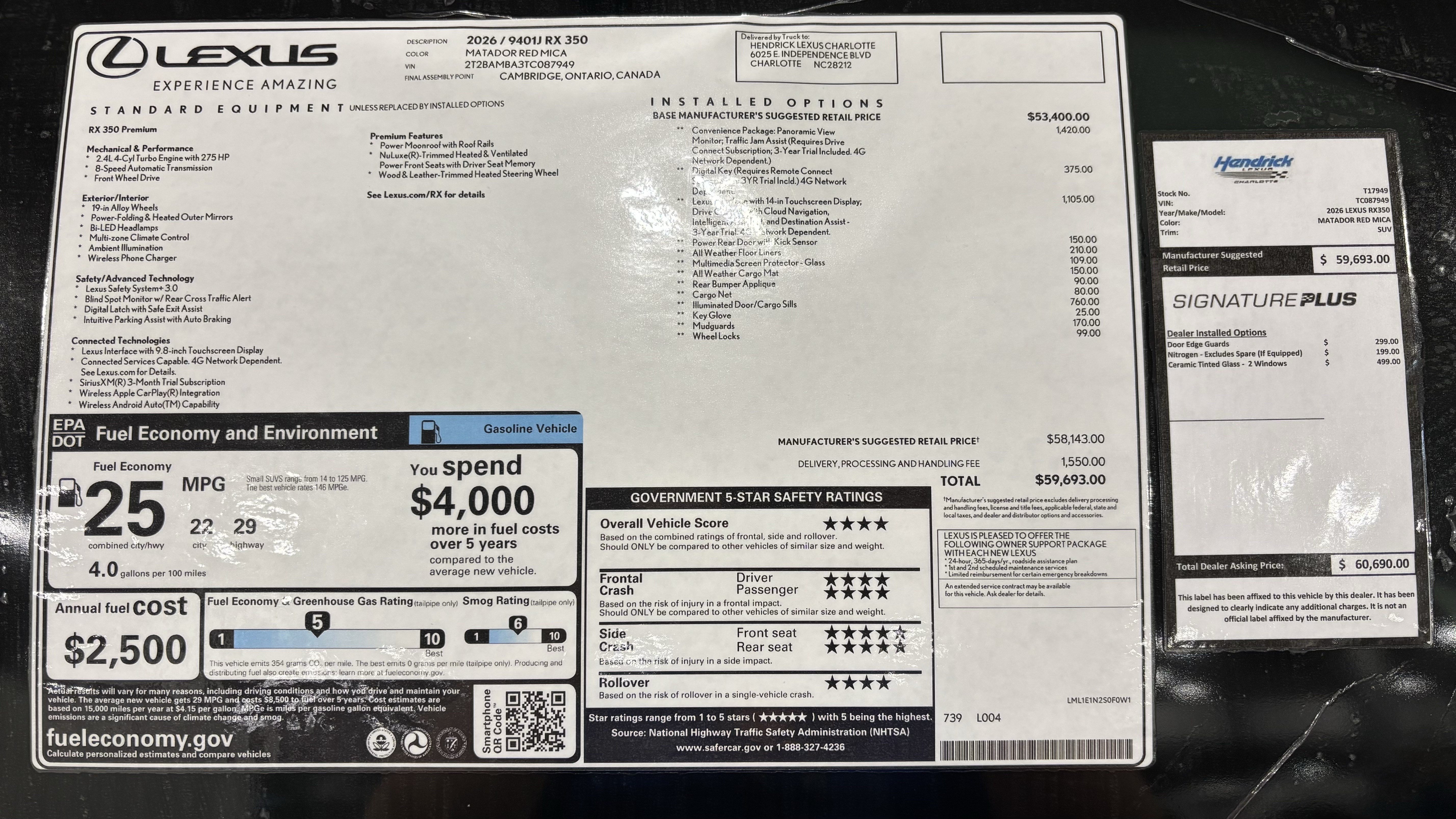 New 2026 Lexus RX 350 Premium w/ Convenience Package FWD image 44