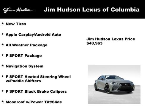 Certified 2024 Lexus RC 300 F Sport w/ Navigation Package RWD image 4