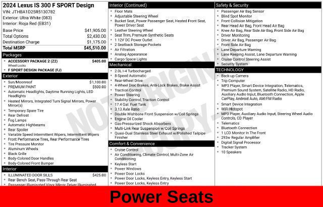 Used 2024 Lexus IS 300 F Sport w/ Accessory Package 2 RWD image 24