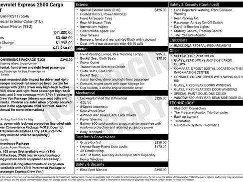 New 2025 Chevrolet Express 2500 Work Van w/ Driver Convenience Package image 3