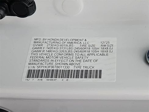 New 2026 Honda Ridgeline Black Edition image 17