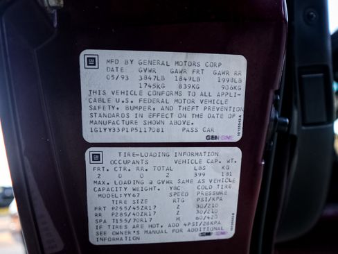 Used 1993 Chevrolet Corvette Convertible image 27