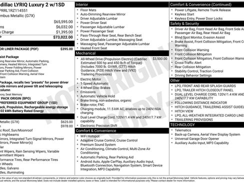 Certified 2024 Cadillac Lyriq Luxury w/ LPO, Floor Liner Package image 47