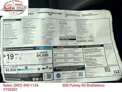 New 2026 Chevrolet Colorado Z71 w/ Technology Package AWD/4WD image 29