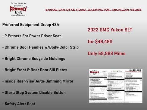 Used 2022 GMC Yukon SLT w/ SLT Premium Package image 3