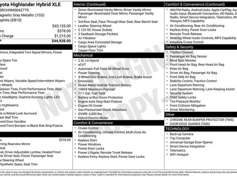 Used 2021 Toyota Highlander XLE AWD/4WD image 13