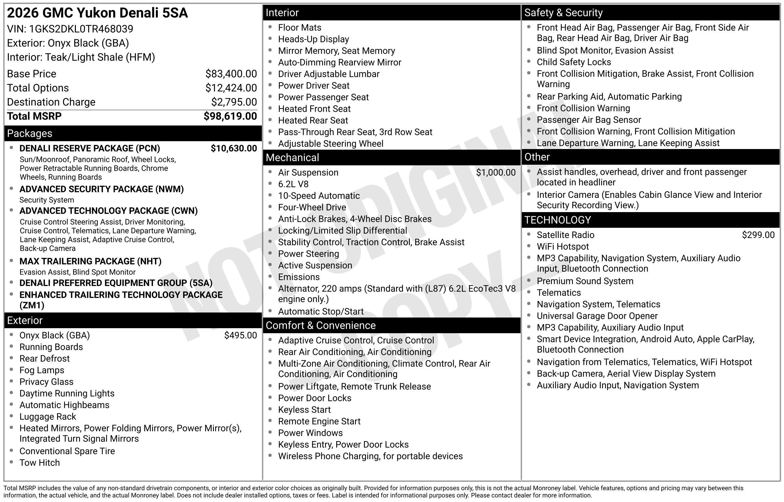 New 2026 GMC Yukon Denali w/ Denali Reserve Package AWD/4WD image 4