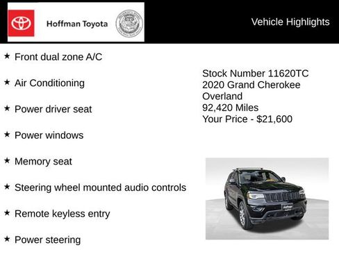 Used 2020 Jeep Grand Cherokee Overland AWD/4WD image 20