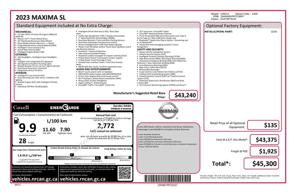 Used 2023 Nissan Maxima SL FWD image 36