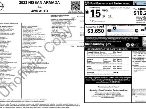 Used 2023 Nissan Armada SL w/ Captain's Chairs Package AWD/4WD image 5
