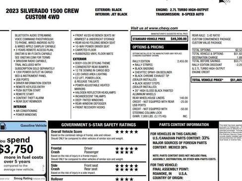 Used 2023 Chevrolet Silverado 1500 Custom w/ Rally Edition image 2