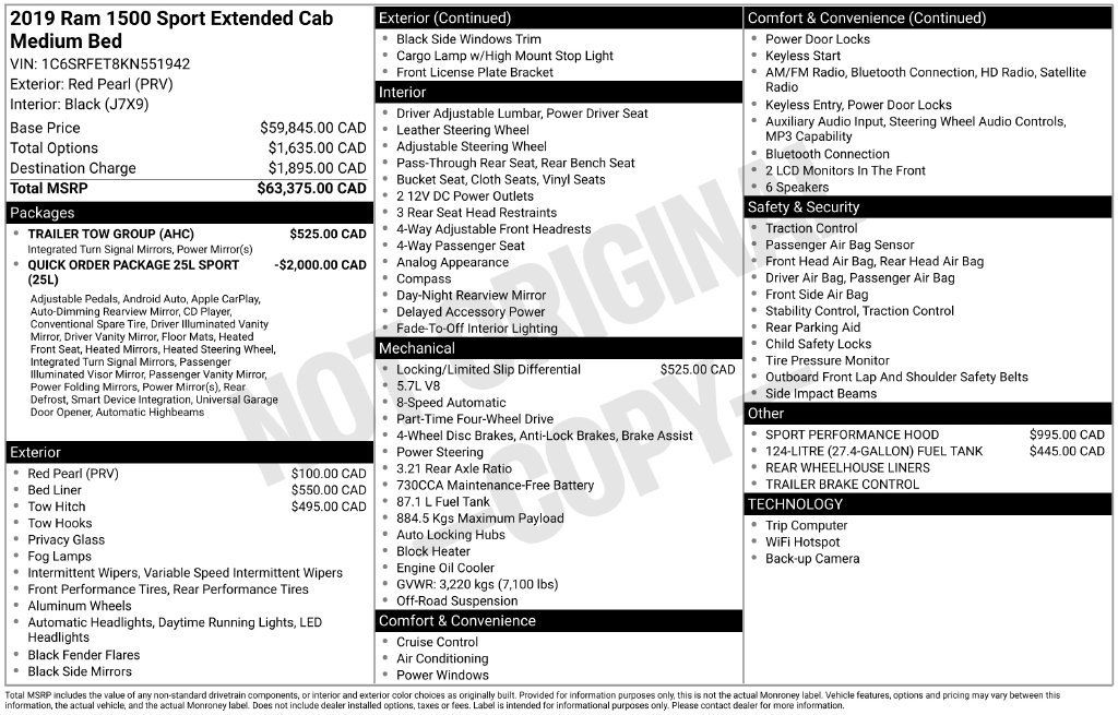 Used 2019 RAM 1500 Sport w/ Trailer Tow Group AWD/4WD image 47