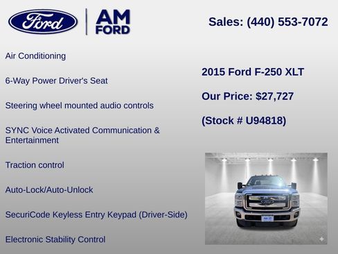 Used 2015 Ford F250 XLT w/ XLT Value Package AWD/4WD image 18