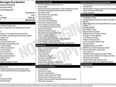 Used 2013 Volkswagen Eos Komfort image 6