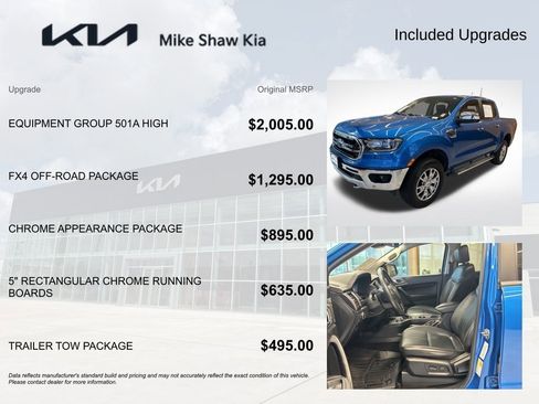 Used 2021 Ford Ranger Lariat w/ Equipment Group 501A High image 3