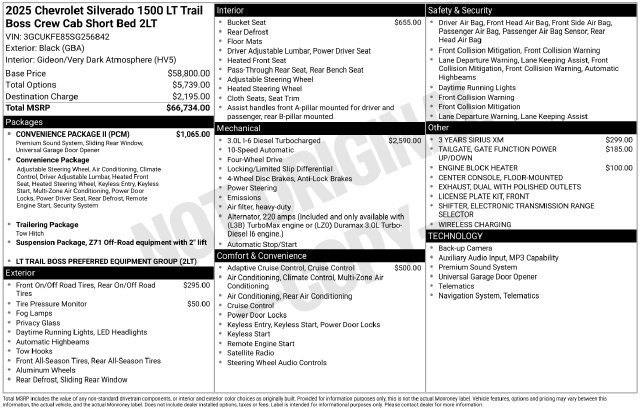 Used 2025 Chevrolet Silverado 1500 LT Trail Boss w/ Convenience Package II AWD/4WD image 2