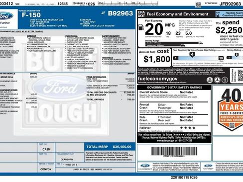 Used 2018 Ford F150 XL w/ Equipment Group 101A Mid AWD/4WD image 2