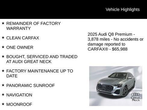 Used 2025 Audi Q8 Premium w/ Convenience Package AWD/4WD image 9