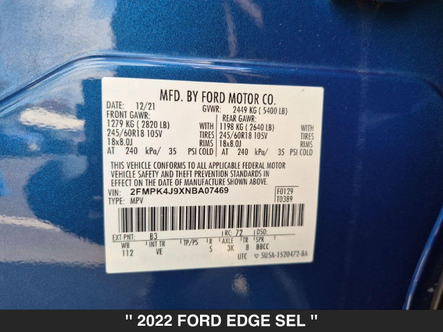 Used 2022 Ford Edge SEL AWD/4WD image 33