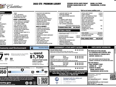 Used 2022 Cadillac CT5 Premium Luxury RWD image 4