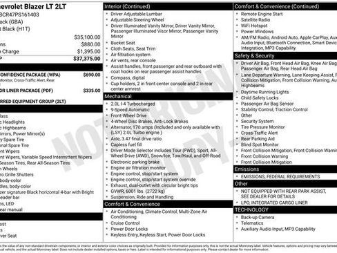 Used 2023 Chevrolet Blazer LT w/ Driver Confidence Package image 7