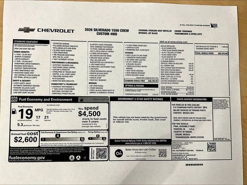 New 2026 Chevrolet Silverado 1500 Custom w/ Turbomax Blackout Package AWD/4WD image 14