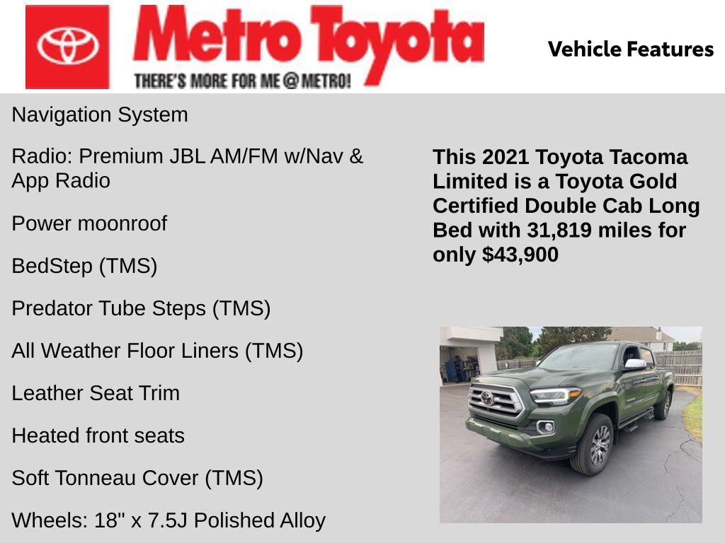 Certified 2021 Toyota Tacoma Limited AWD/4WD image 17