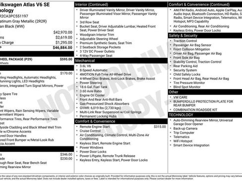 Used 2023 Volkswagen Atlas SE w/ Black Wheel Package AWD/4WD image 43