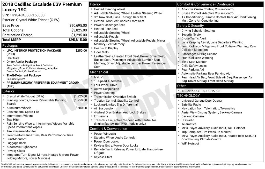 Used 2018 Cadillac Escalade ESV Premium Luxury AWD/4WD image 35