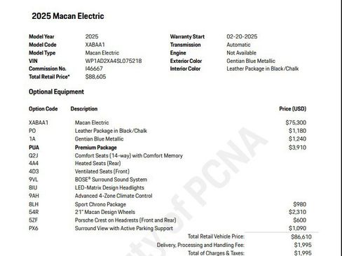 Certified 2025 Porsche Macan Electric RWD image 13