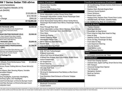 Used 2022 BMW 750i xDrive w/ Luxury Rear Seating Package image 33